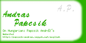 andras papcsik business card